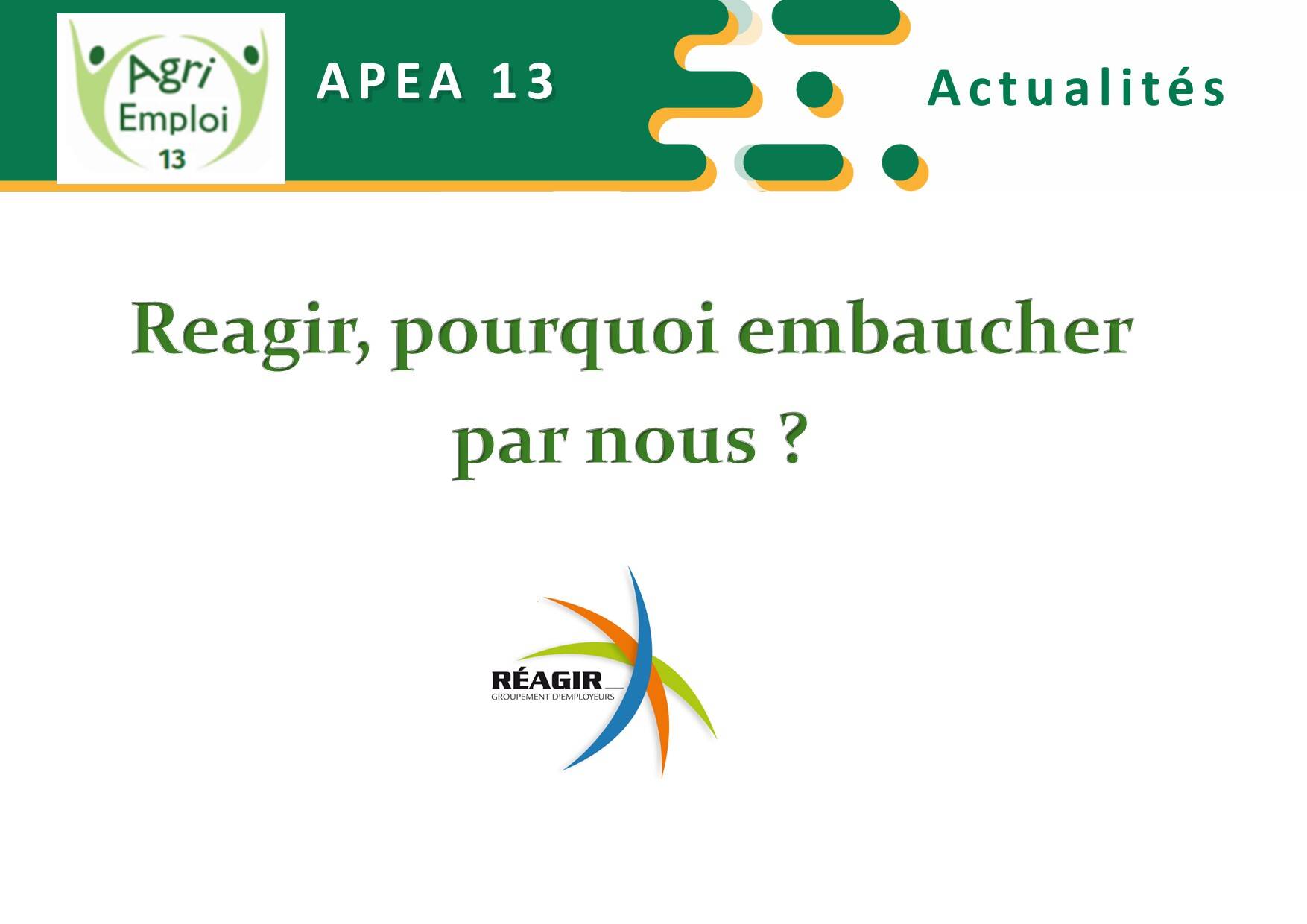 Actualité : Embaucher via Reagir